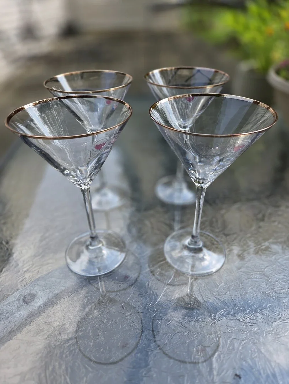 Set of 4 Cristal d’Arques Paris Selectio 24% Lead Crystal Martini Glasses France